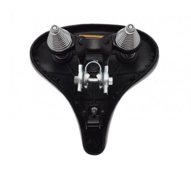 Siedzenie rowerowe na sprężynie szerokie czarne - zdjęcie 2