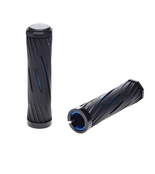 Chwyt kierownicy rowerowy czarno/nieb przykręcany