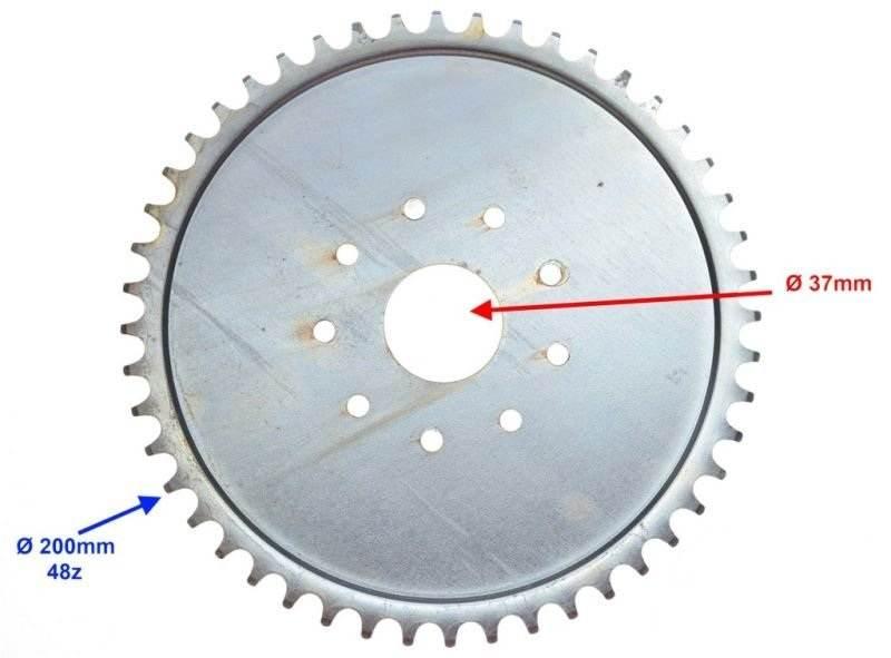 Zębatka tył 48z 415 silnik rowerowy 2t | AWRC7002 - zdjęcie 2
