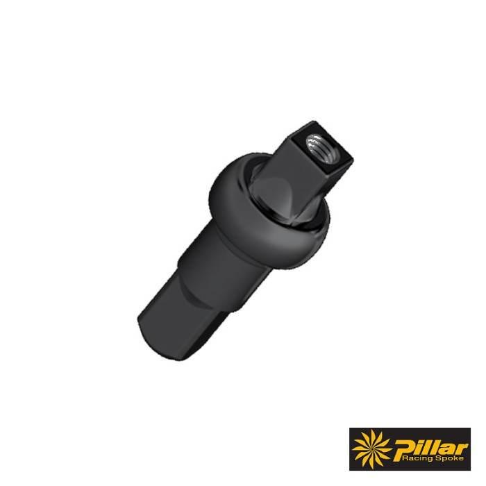 Nyple Pillar 16 mm Black Alu na kwadrat | NA-PB14