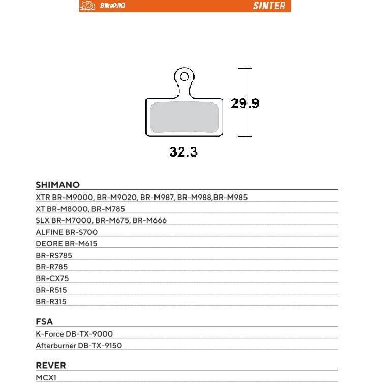 Moto-Master Bike Pro Klocki Hamulcowe Rowerowe Sinter Metaliczne Pasuje Do