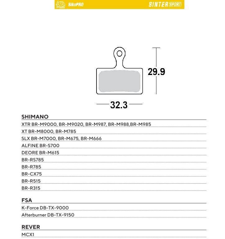Moto-Master Bike Pro Klocki Hamulcowe Rowerowe Sinter Sport Metaliczne Pasu