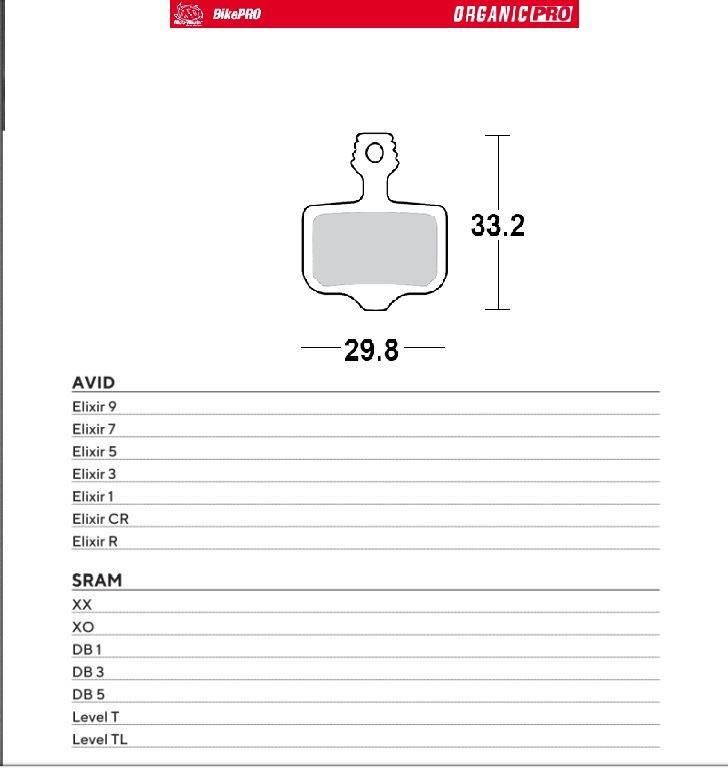 Moto-Master Bike Pro Klocki Hamulcowe Rowerowe Organiczne Pro Pasuje Do Avi