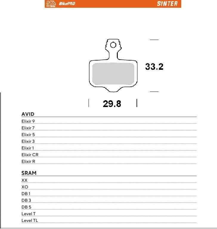 Moto-Master Bike Pro Klocki Hamulcowe Rowerowe Sinter Metaliczne Pasuje Do