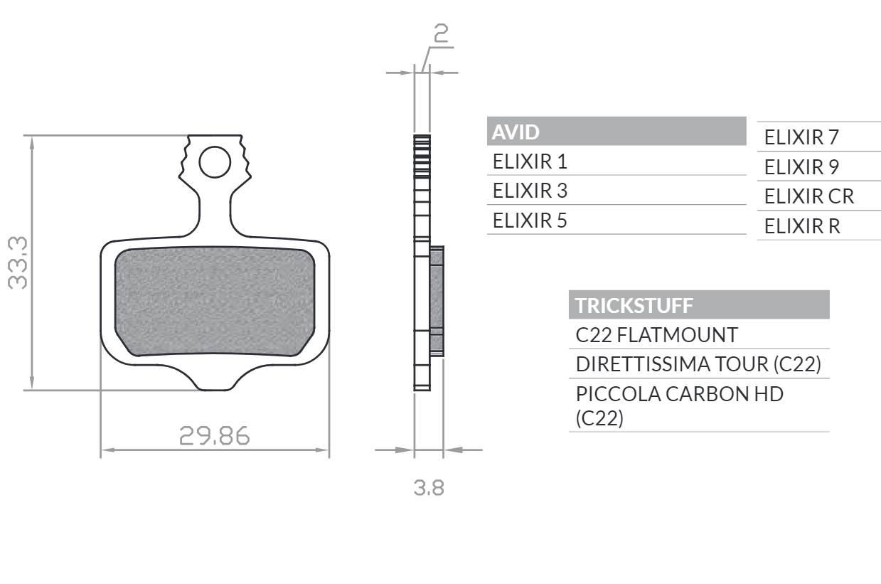 Brenta Bike Klocki Hamulcowe Rowerowe E-Bike Organic Pasuje Do Avid Elixir