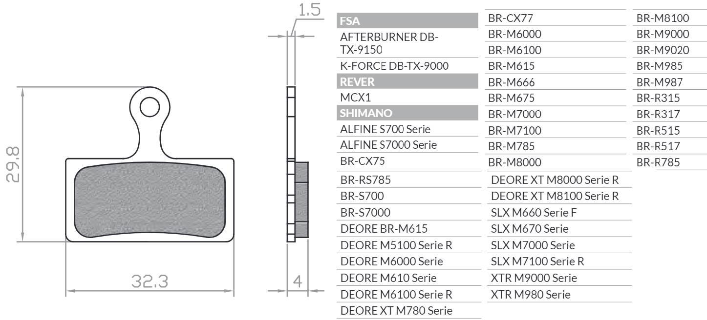 Brenta Bike Klocki Hamulcowe Rowerowe E-Bike Pasuje Do Shimano Xtr Br-M9000
