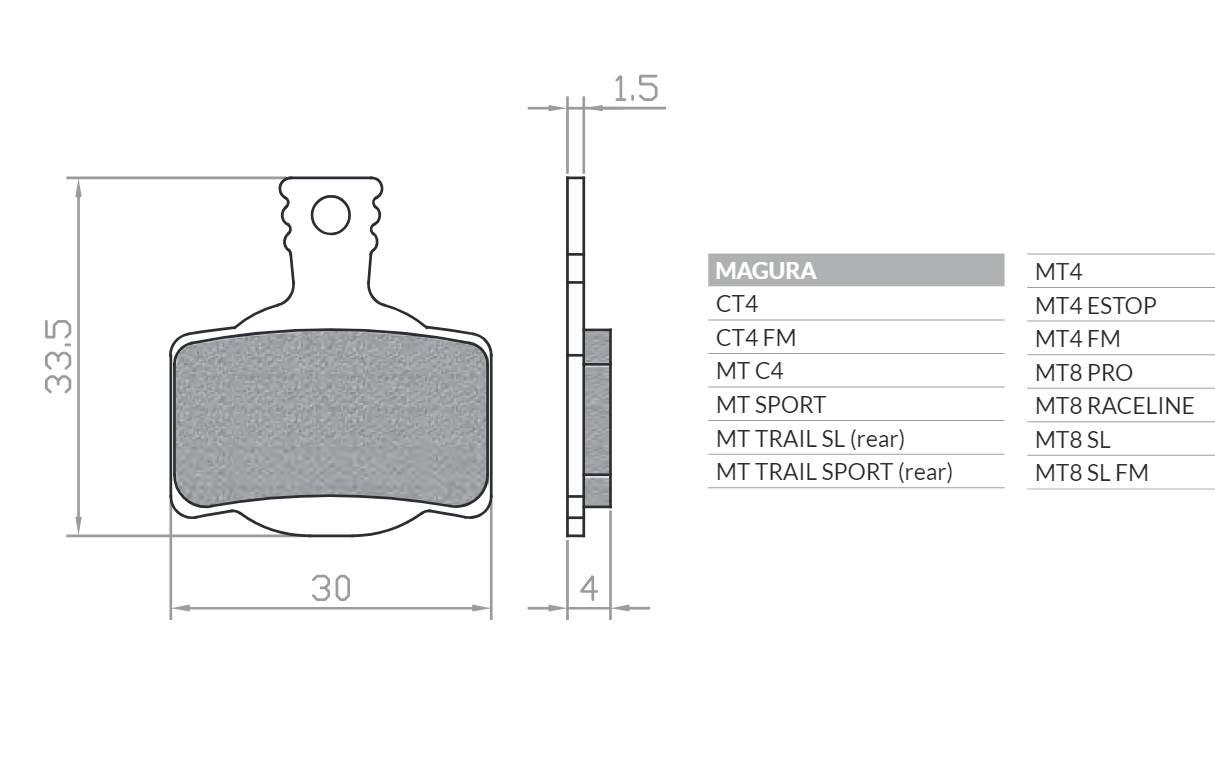 Brenta Bike Klocki Hamulcowe Rowerowe E-Bike Mtb Szosa Elektryk Pasuje Do M