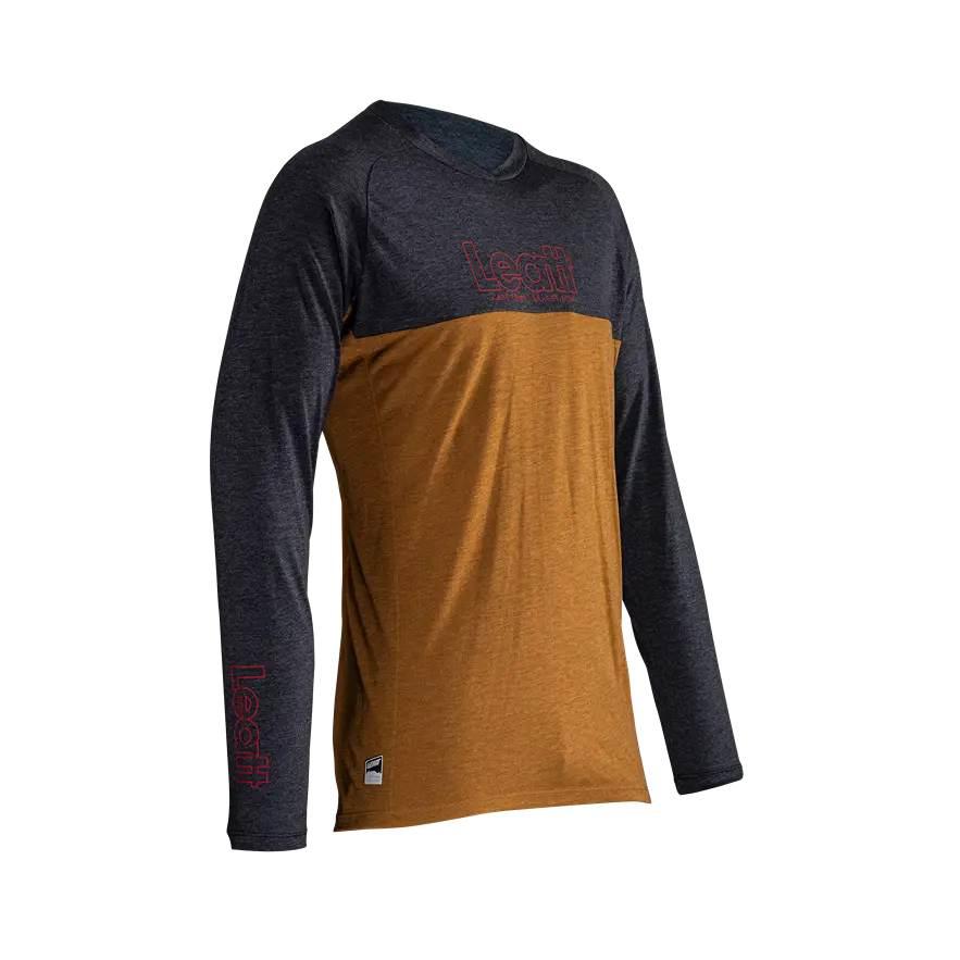 Leatt Koszulka Rowerowa Mtb Gravity 2.0 Jersey Peanut Kolor Brązowy/Grafito - zdjęcie 3