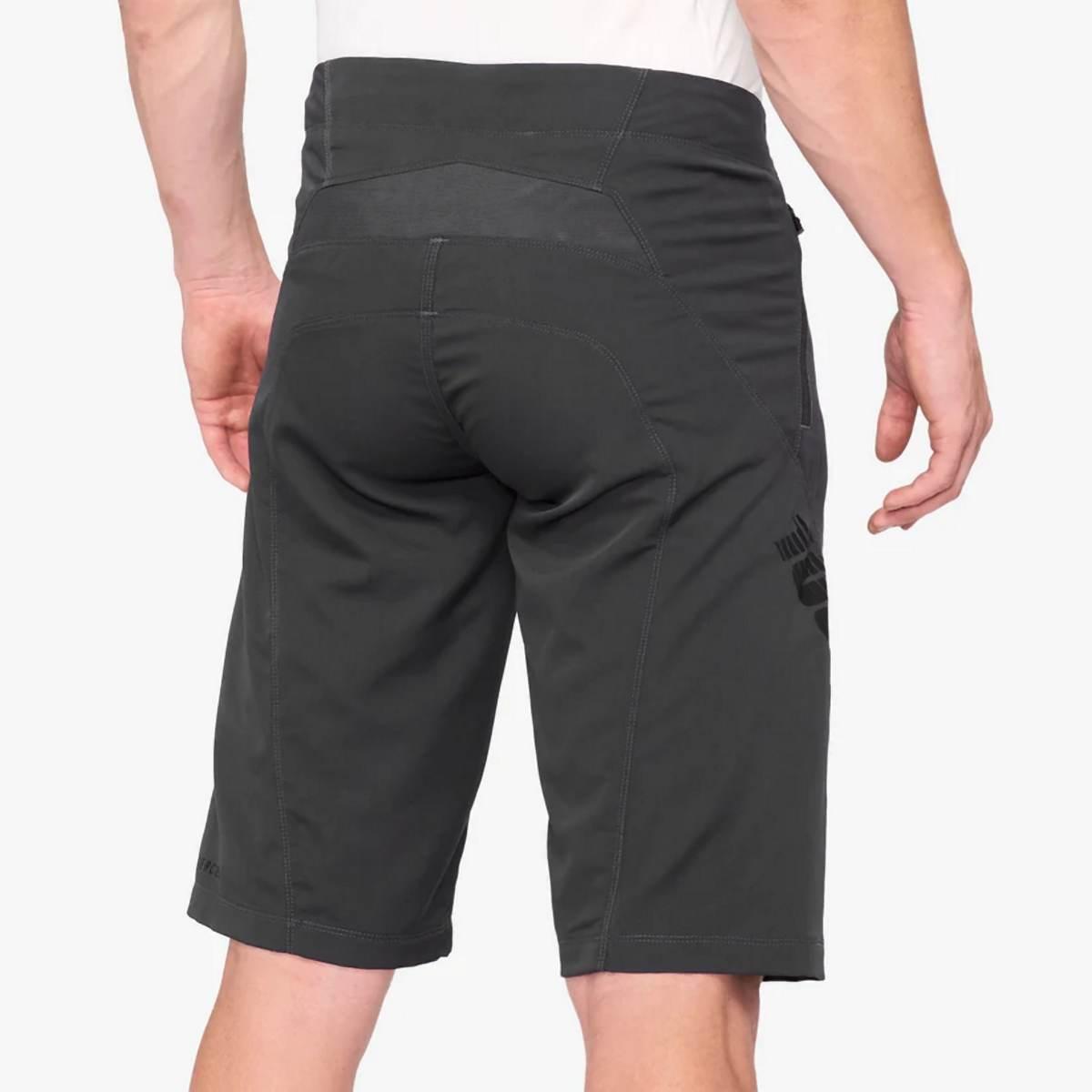 100 Procent Mtb Spodenki Rowerowe Airmatic Charcoal Kolor Szary Rozmiar 34 - zdjęcie 2