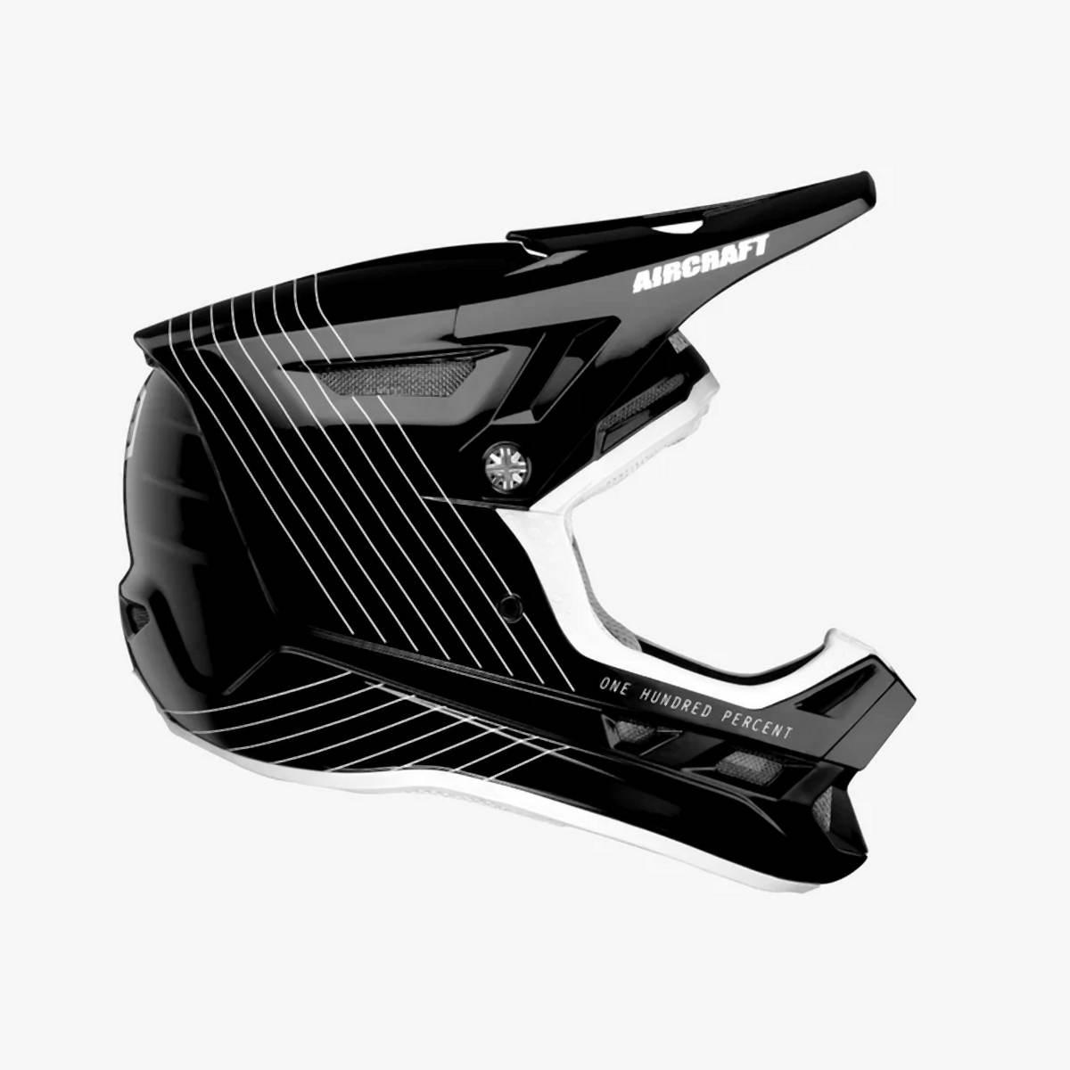100 Procent Mtb Kask Rowerowy Aircraft Composite Kolor Czarny/Biały Rozmiar
