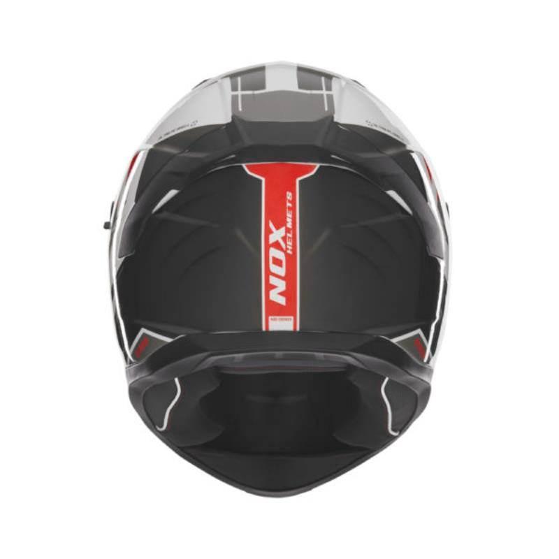 Nox Kask Integralny Full Face Z Blendą N401 Crower Kolor Czarny/Czerwony/Bi - zdjęcie 3