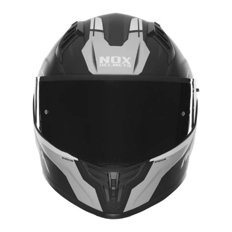 Nox Kask Integralny Full Face Z Blendą N401 Crower Kolor Czarny/Srebrny Mat - zdjęcie 2