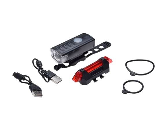 Lampa rowerowa przód tył led usb kpl. 2 szt.