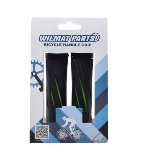 Chwyt kierownicy rowerowy czarno/ziel przykręcany