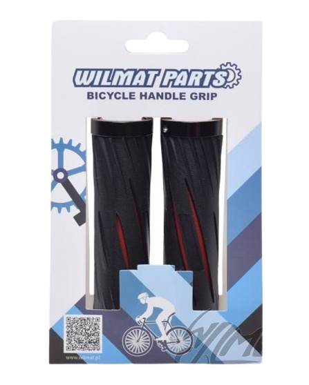 Chwyt kierownicy rowerowy czarno/czer przykręcany