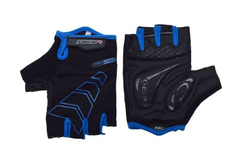 Rękawice rowerowe czarno niebieskie bez palców l