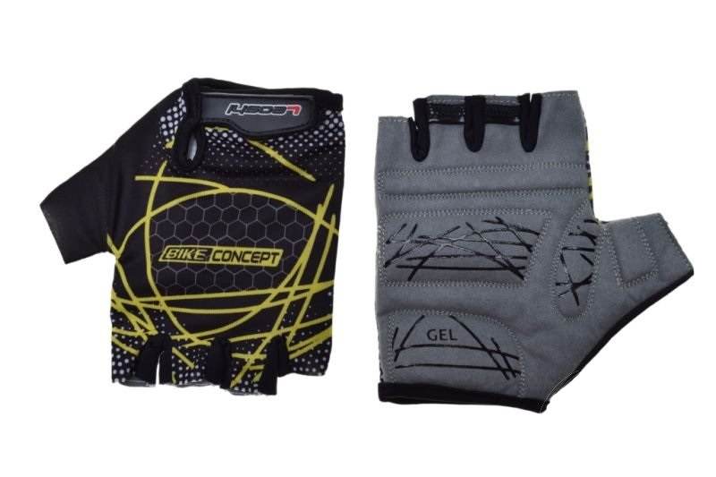 Rękawice rowerowe czarno żółte bez palców xl