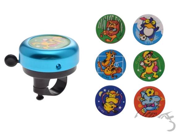 Dzwonek rowerowy niebieski obrazek zoo mix