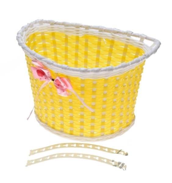 Kosz rowerowy dziecięcy na kierownicę żółty