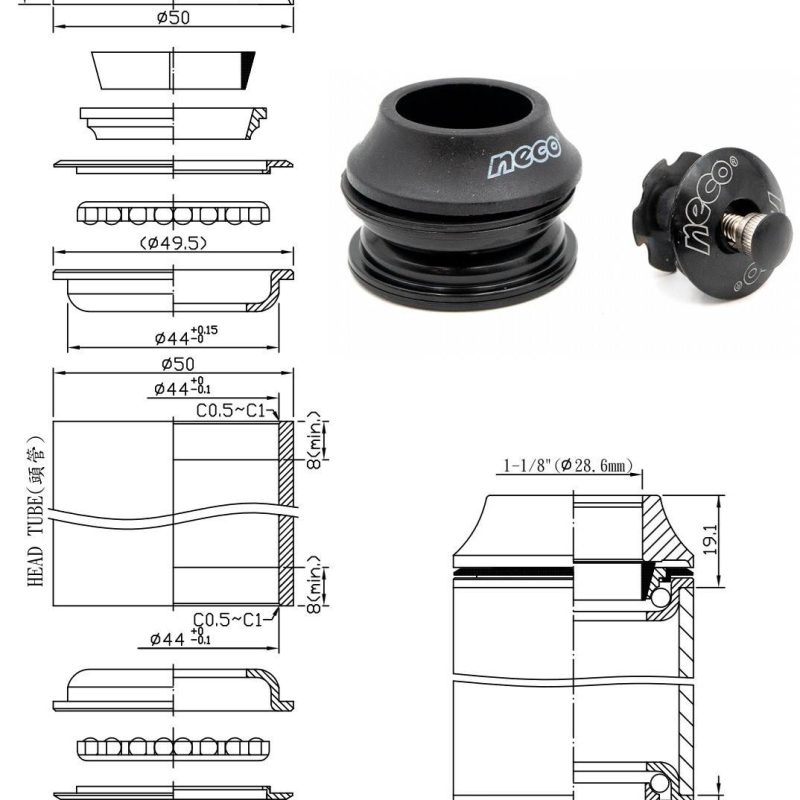 Stery Półzint. 1-1/8" / 44/44 / Neco H115Mp Bk