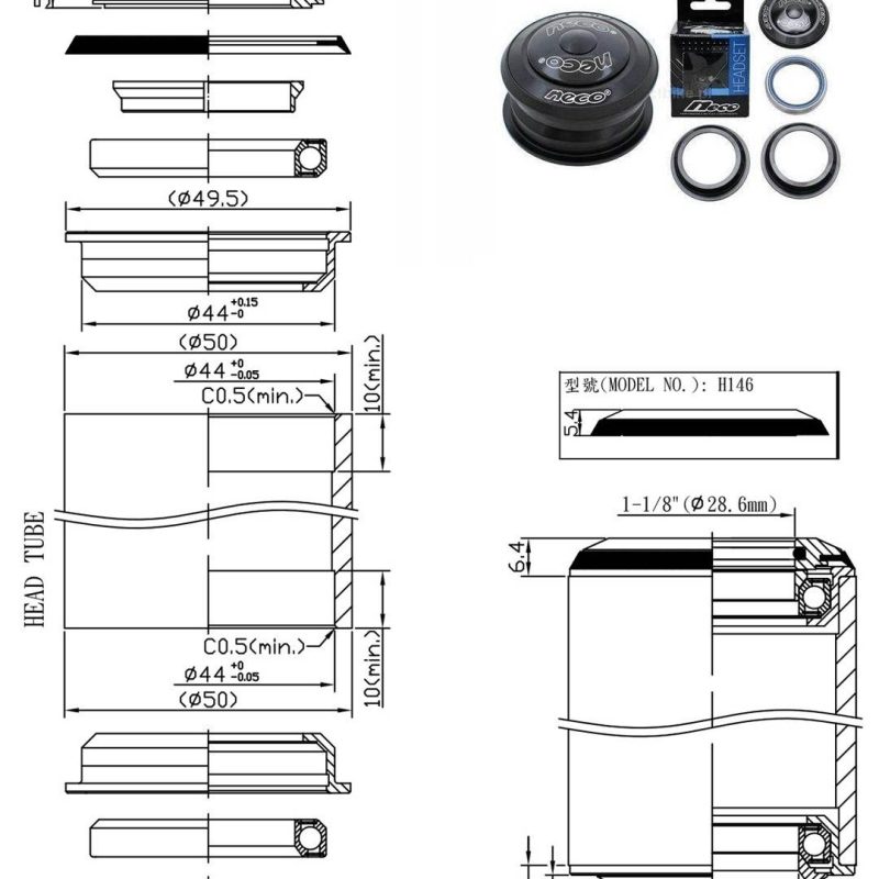 Stery Półzint. 1-1/8" / 44/44 / Neco H146 / Bk